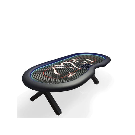 table de poker led tapis gris