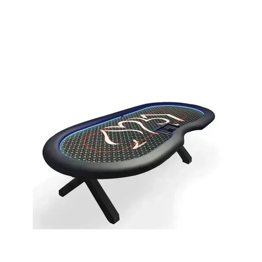 table de poker led tapis gris