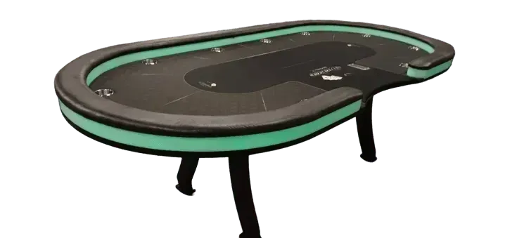 Table de poker casino led vert + cup holder