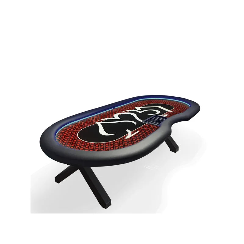 table de poker led tapis rouge