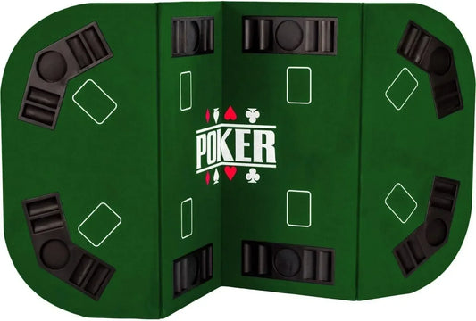 Dessus de table de poker pliable rack jetons et porte gobelet