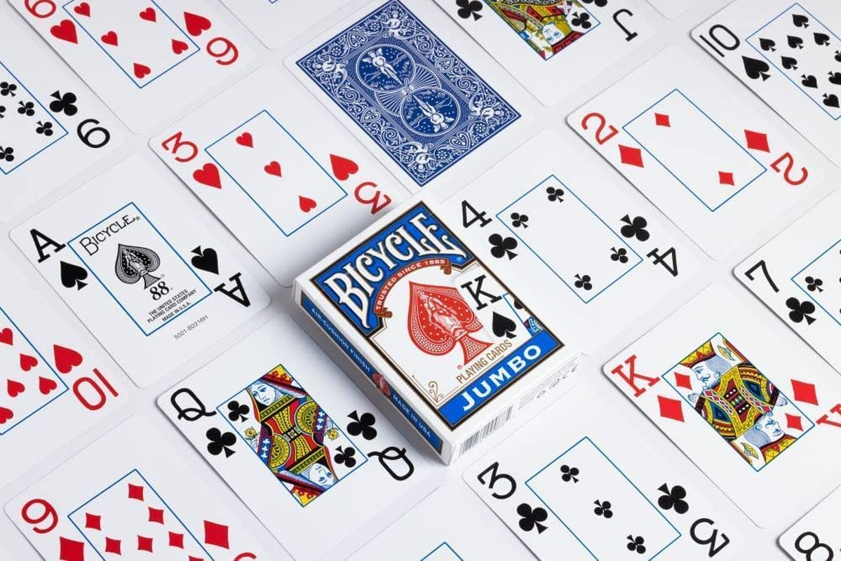 - Original Rider Back Jumbo Index - Jeu De 54 Cartes À Jouer - Format Poker - Coloris Aléatoire Rouge Ou Bleu
