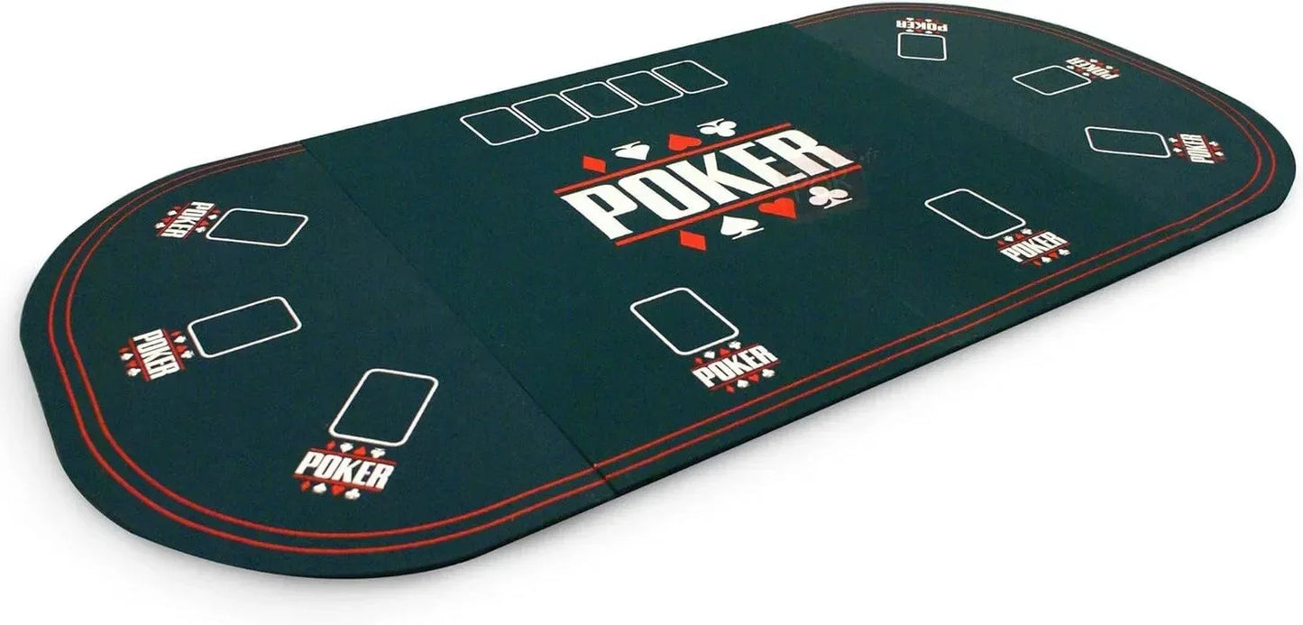 tapis Table De Poker Pliable XXL 8 Joueurs - 160X80Cm