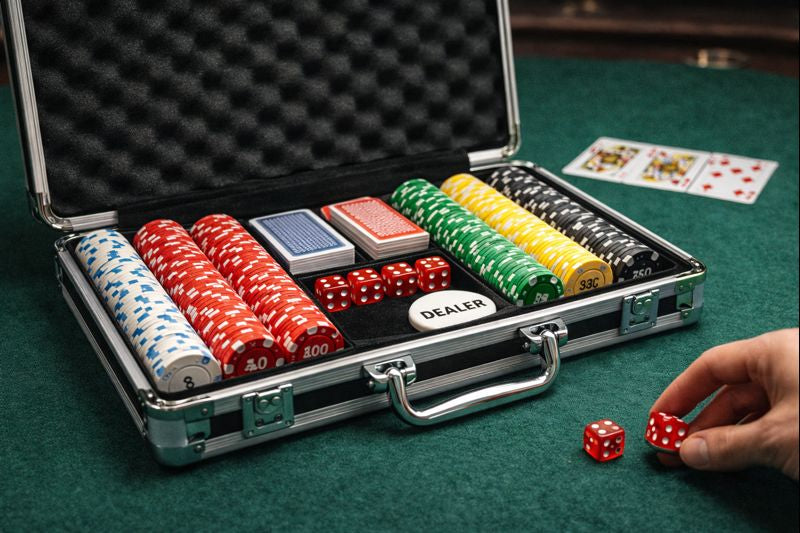 pourquoi dés dans mallette de poker