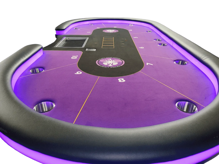 table de poker professionnelle haut de gamme pour 10 joueur équipé de led 