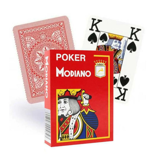 Jeu de 55 Cartes Modiano Cristallo dos rouge