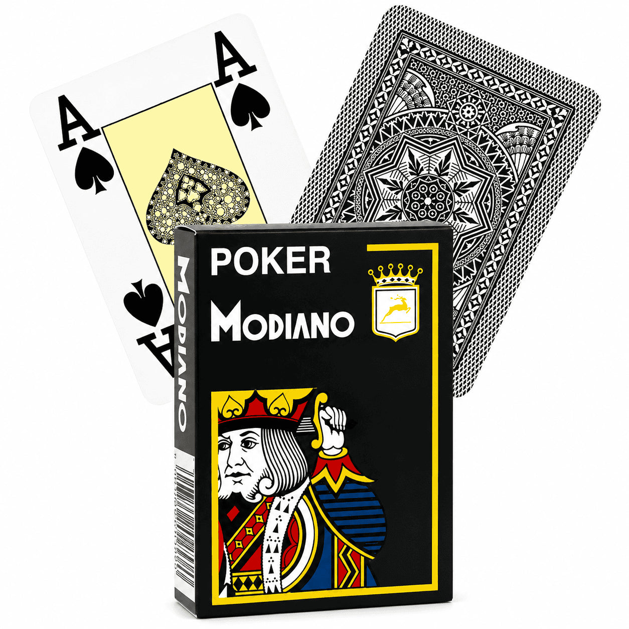 Jeu de 55 Cartes poker Modiano Cristallo noir