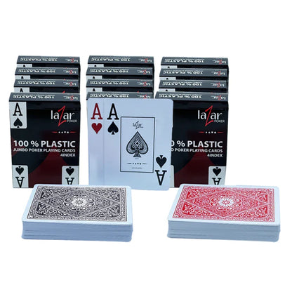 cartouche cartes poker plastique lazar noir et rouge