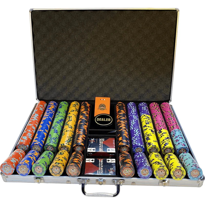 mallette de poker  the nuts cash gamme avec 1000 jetons clay composite