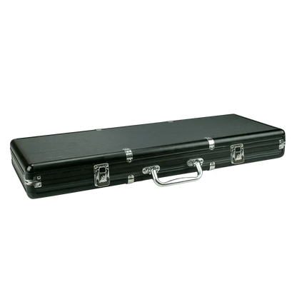 mallette de poker noir alu avec fermeture et poignée silver chrome