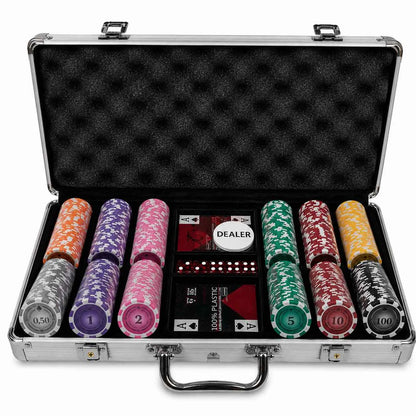 Mallette de poker Lazar suit cash game 300 jetons clay composite