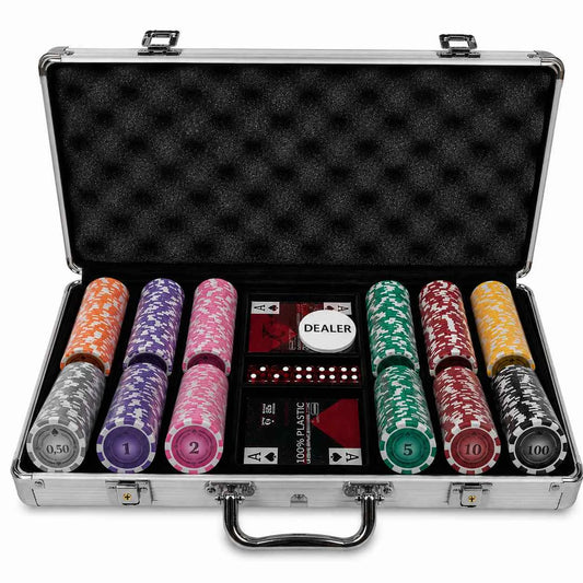 Mallette de poker Lazar suit cash game 300 jetons clay composite