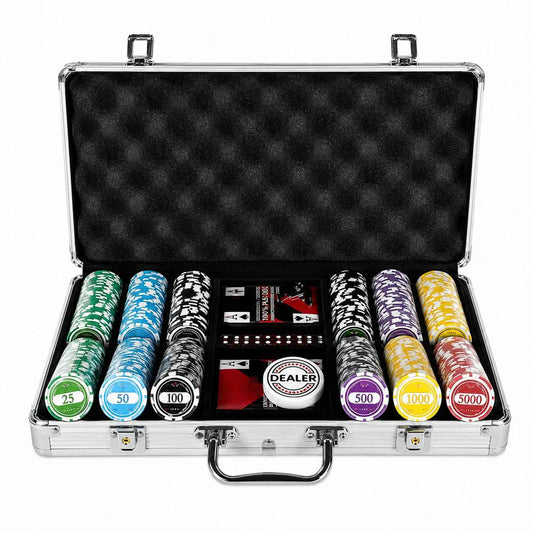 Mallette Poker Lazar 300 jetons clay composite Tournois jeux de carte et dealer inclus