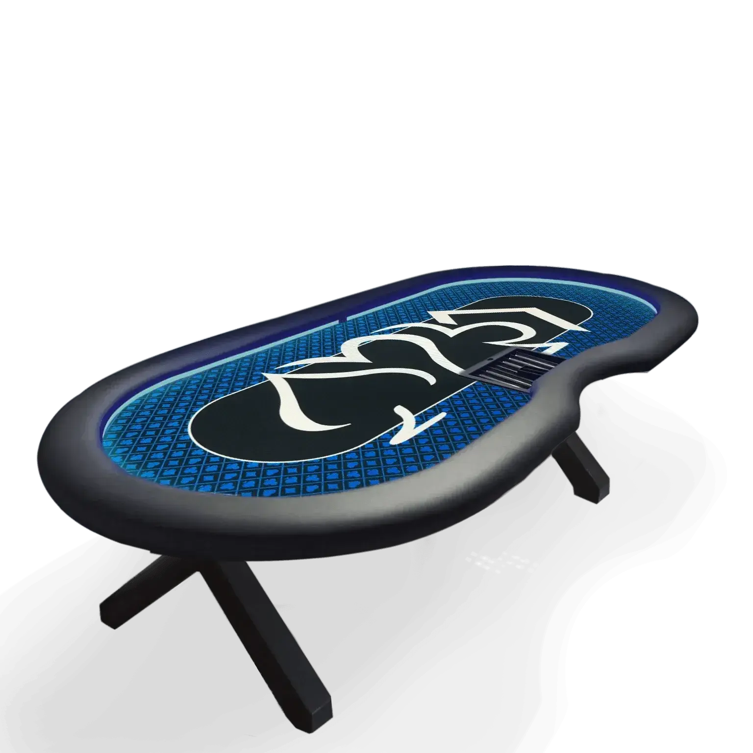 Table de poker tapis Navy 270cm  LED bleu