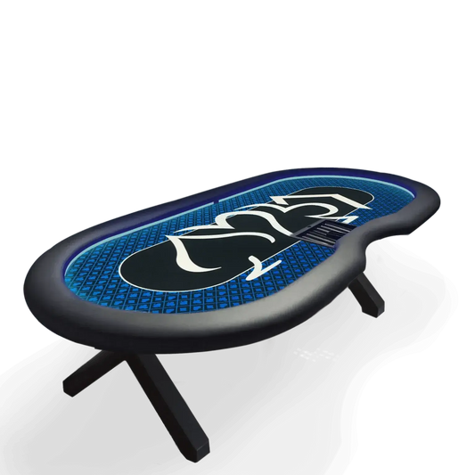 Table de poker tapis Navy 270cm  LED bleu