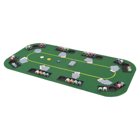 Green 8 Player Folding Poker Table Top 