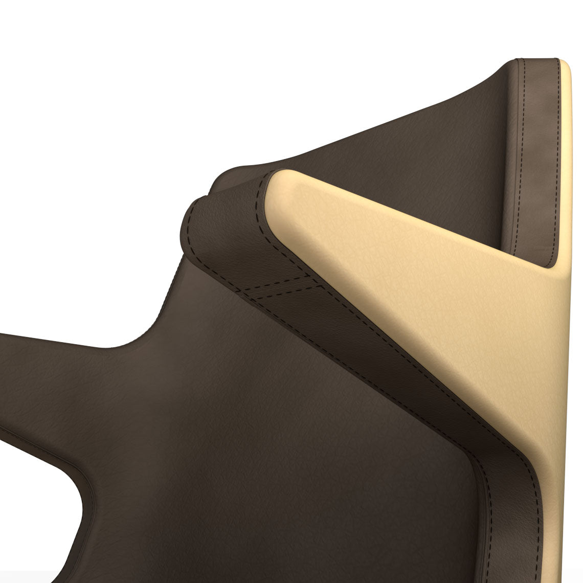 accoudoir chaise de poker cuir marron et beige