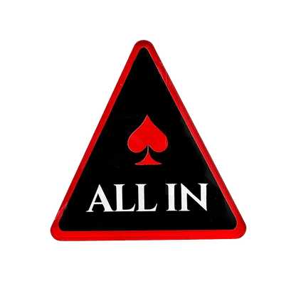 Bouton ALL IN rouge de piques