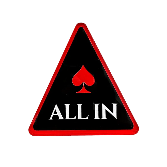 Bouton ALL IN rouge de piques