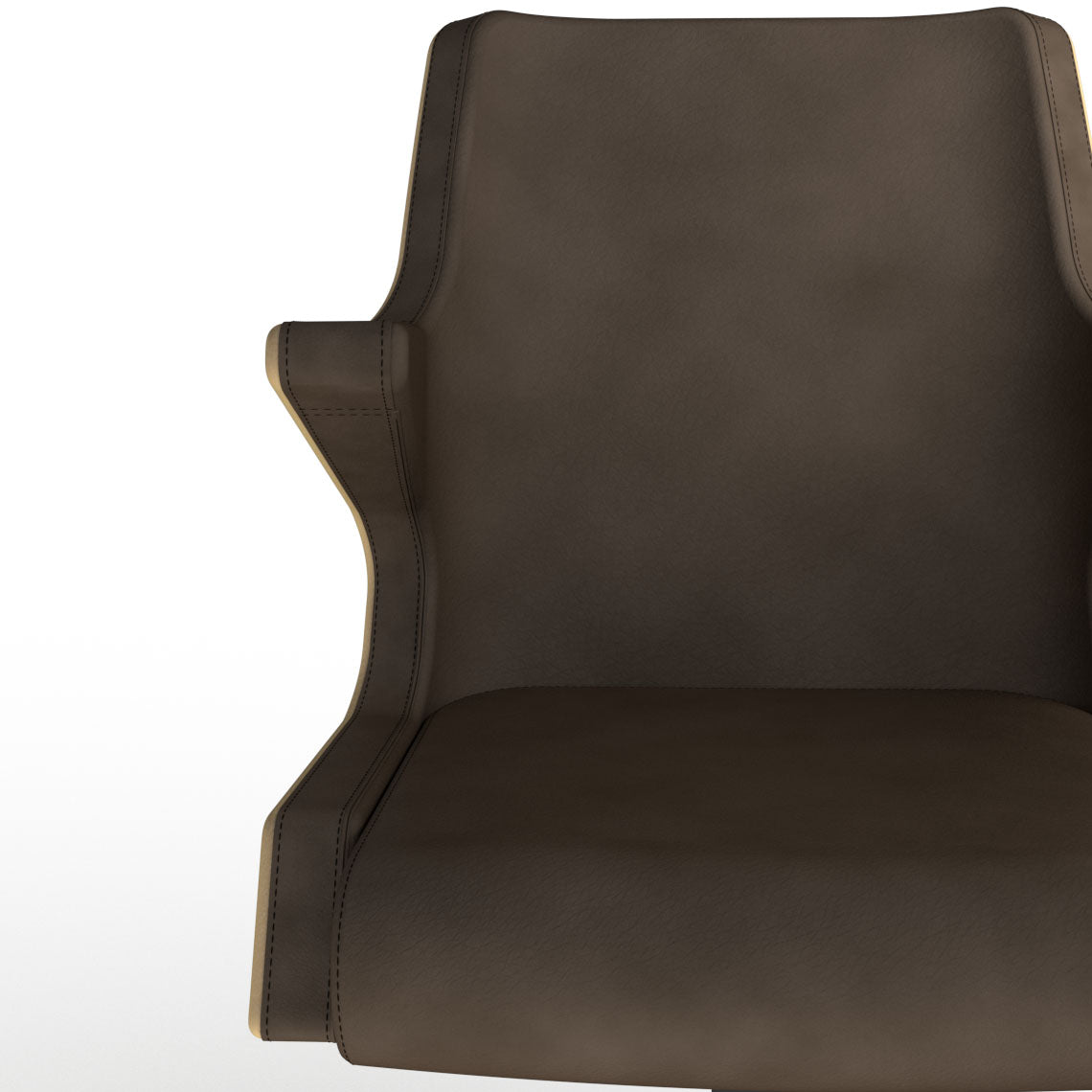 chaise de poker unicum de face cuir marron