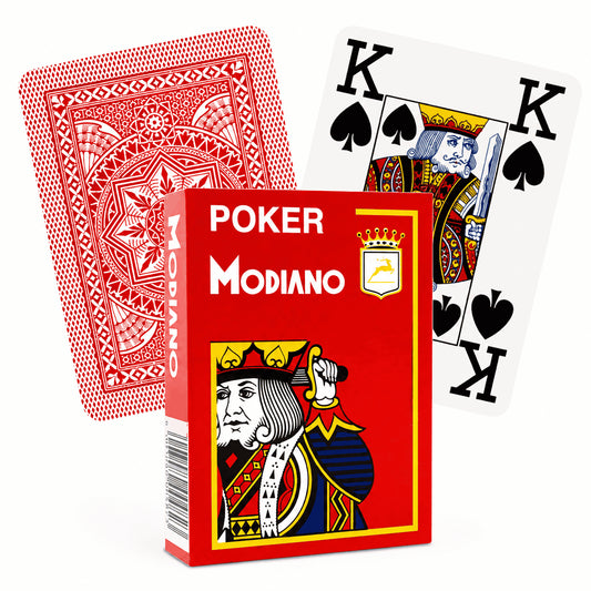Carte Modiano Cristallo dos rouge Jeu de 55 cartes plastique 4 index