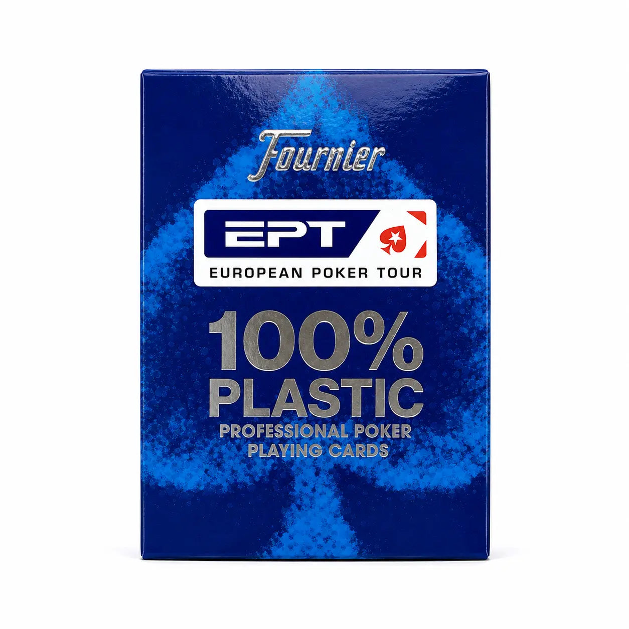 carte ept fournier bleu format poker 100% plastique vue de face