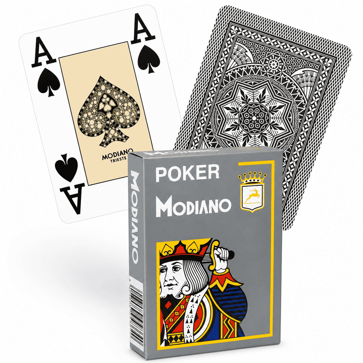 carte de poker modiano gris 4 index 100% plastique