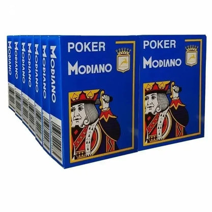 cartouche 14 jeux carte de poker Modiano bleu plastique 4 index fabriqué en Italie 