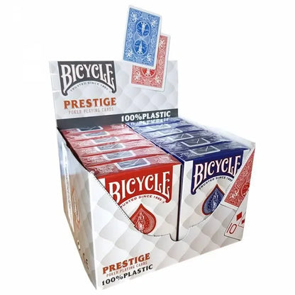 cartouche carte bicycle prestige plastique bleu et rouge 