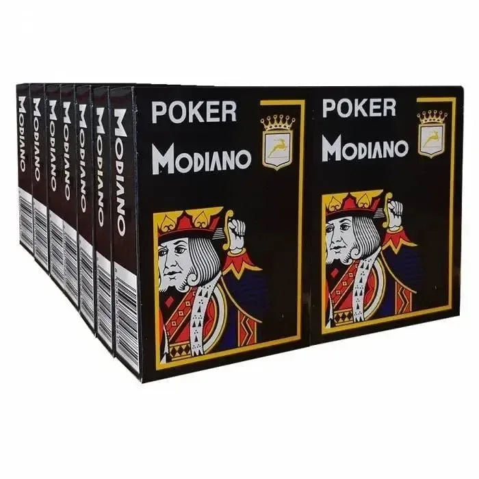 Cartouche carte poker Modiano Cristallo noir 14 jeux de cartes professionnels 100% plastique fabriqué en Italie