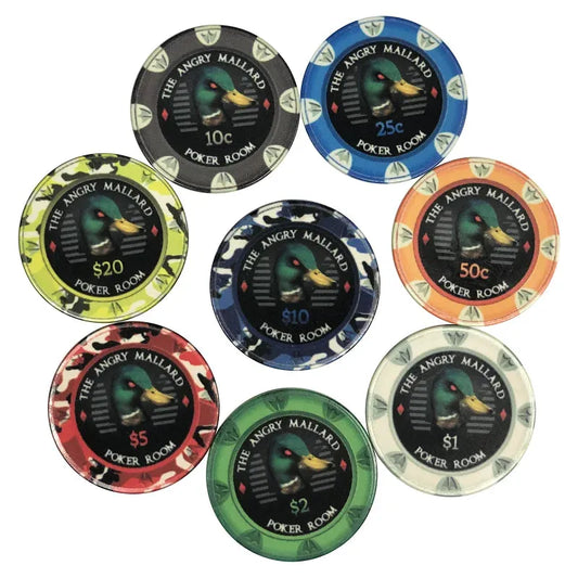 Collection jeton de poker ceramique cash game angry mallard 