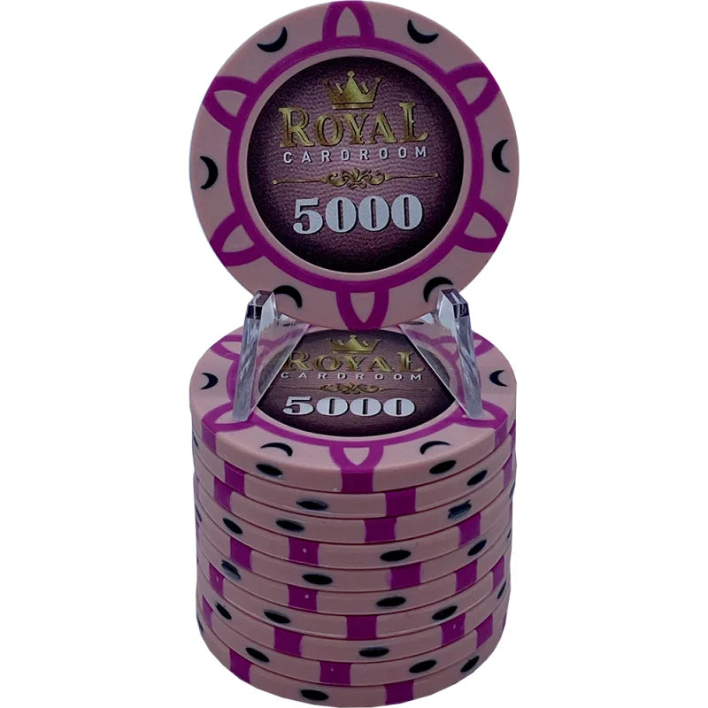 Jeton 5000 pink royal cardroom 