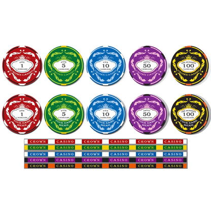 jetons de poker personnalisé design royal crown casino