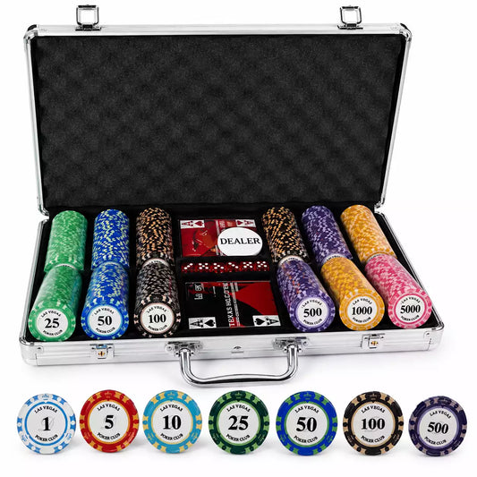 Mallette de poker Las Vegas 300 jetons avec valeurs