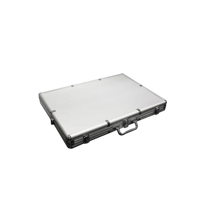 mallette de poker en aluminium couleur silver pour 1000 jetons