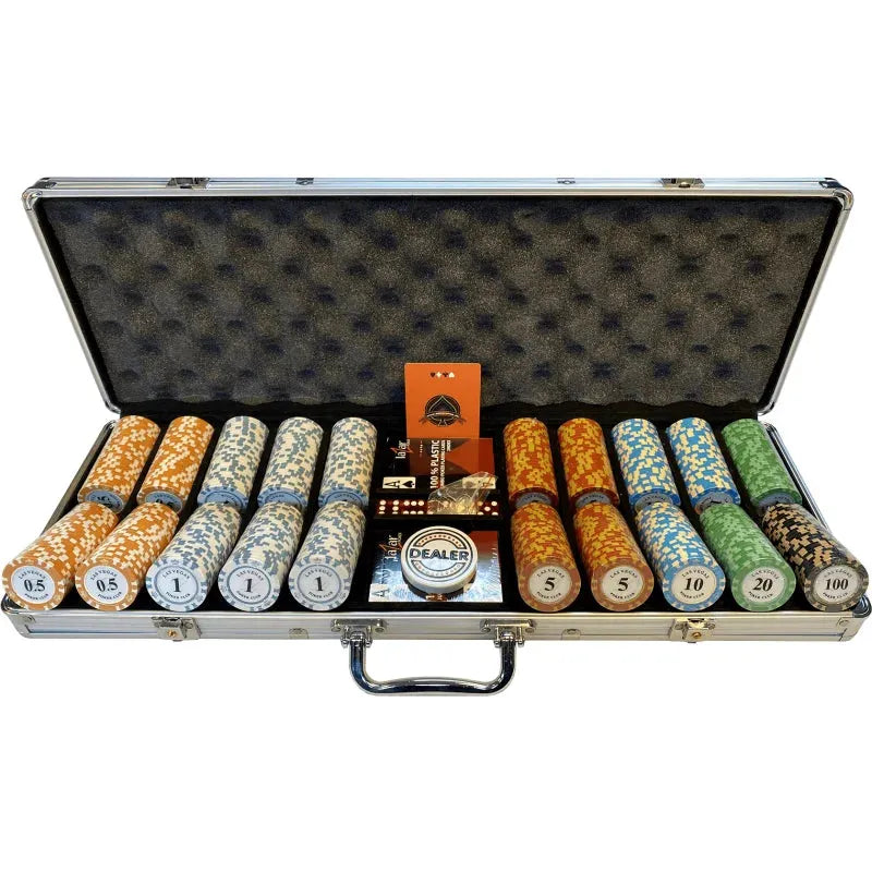 mallette de poker aluminium 500 jetons ceramique las vegas