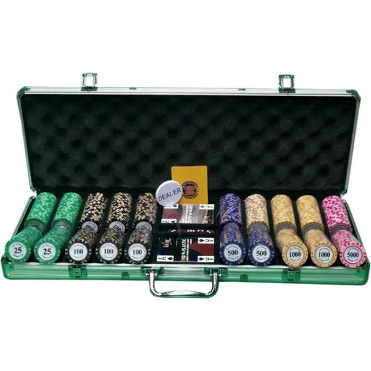 mallette de poker aluminium 500 jetons vegas poker club ouverte
