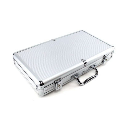mallette de poker en aluminium couleur silver capacité 300 jetons