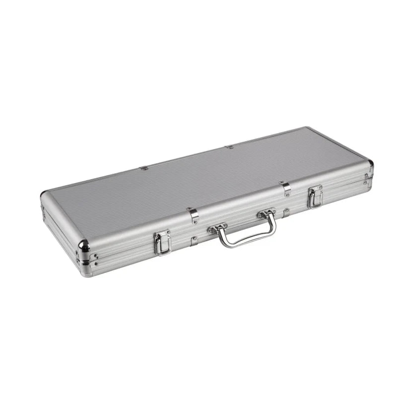 mallette de poker en aluminium couleur silver capacité 500 jetons