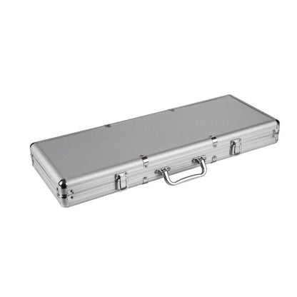 mallette de poker en aluminium couleur silver capacité 500 jetons