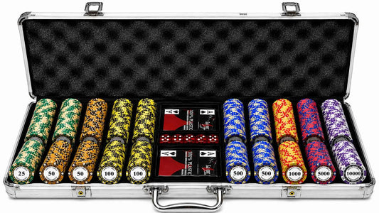 mallette de poker aluminium 500 jetons monté Carlo Clay composite 8 joueurs