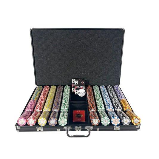 Mallette de poker Royal Crown 1000 jetons  avec cartes et bouton dealer