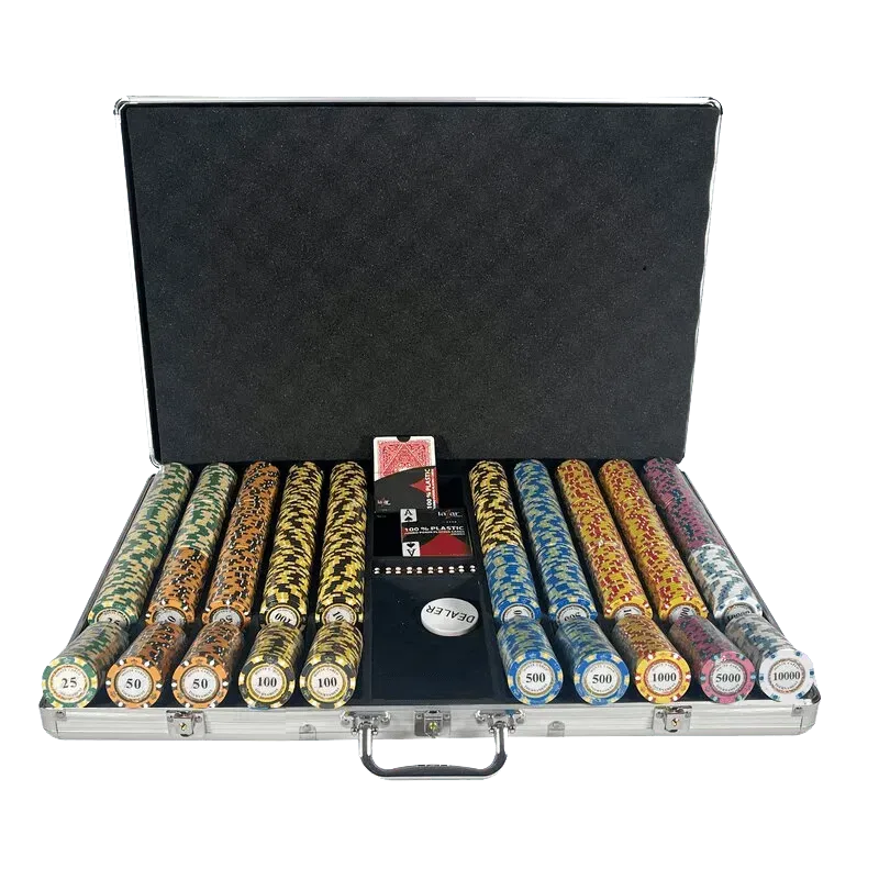 Mallette de Poker aluminium Monte Carlo Tournois 1000 jetons ceramique