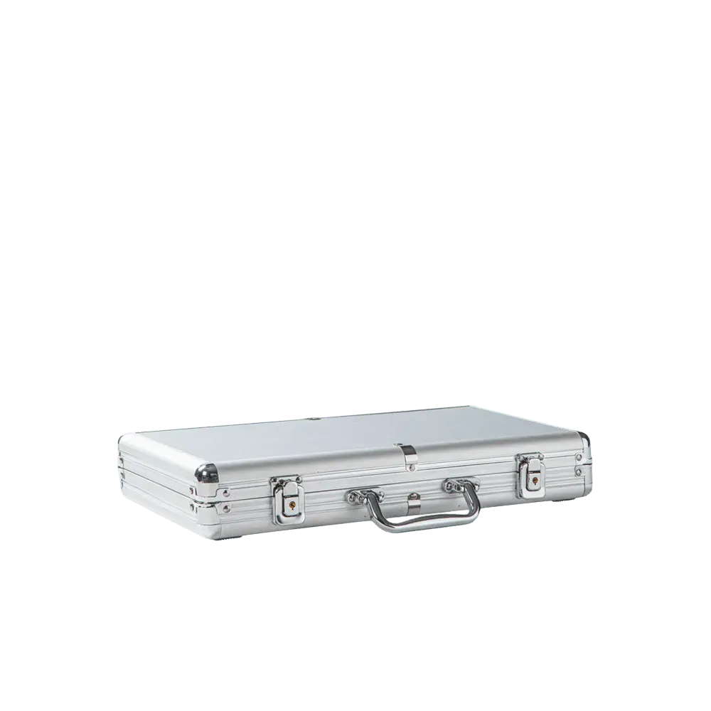 Mallette de poker Aluminium 300 jetons fermé couleur silver