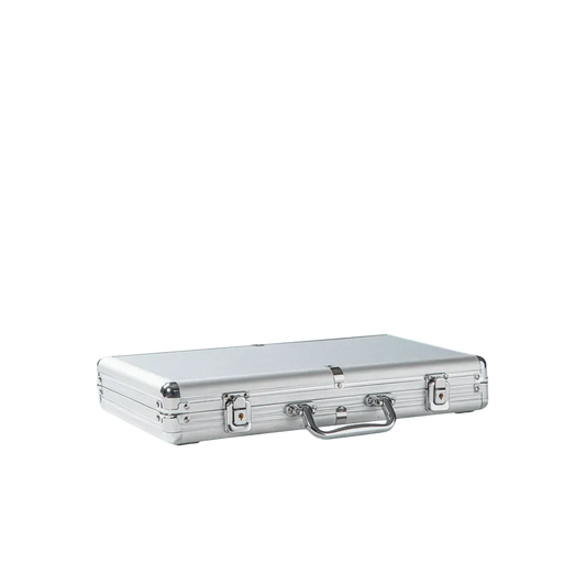 Mallette de poker Aluminium 300 jetons fermé couleur silver