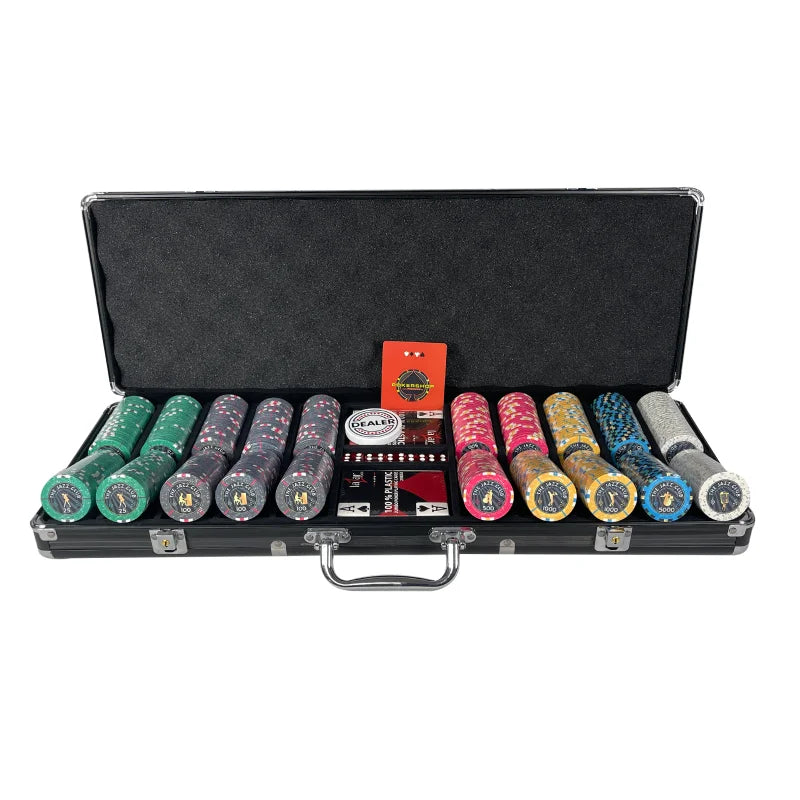 mallette de poker aluminium 500 jetons ceramique the jazz club 
