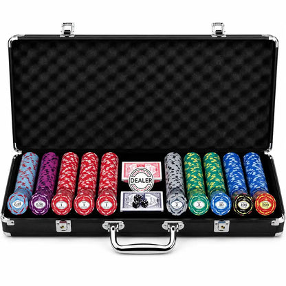 Mallette de poker Ceramic crown noir 500 jetons céramique cash game