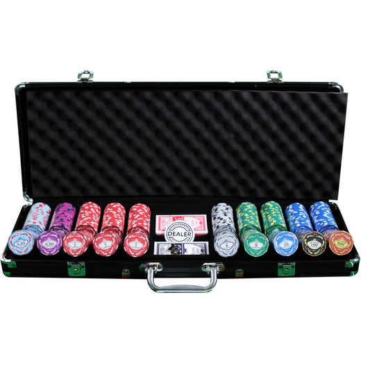 Mallete poker noir avec carte et 500 jetons céramique crown