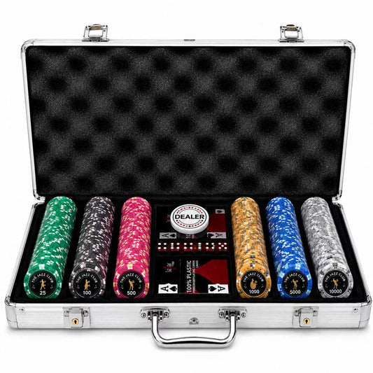 Mallette de poker 300 jetons céramique Jazz Club avec cartes et bouton dealer