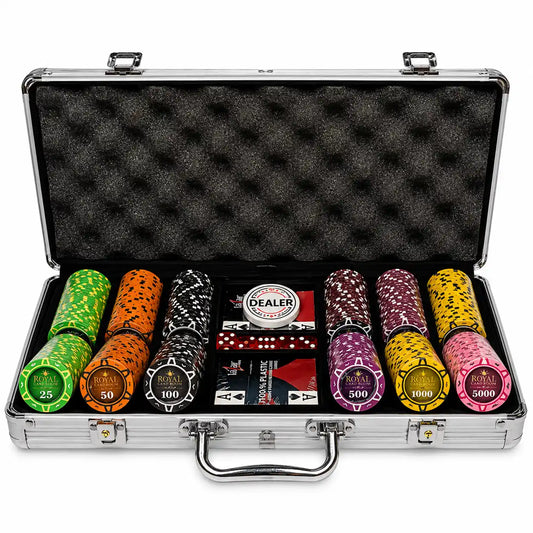 mallette de Poker Royal Cardroom 300 jetons clay composite
